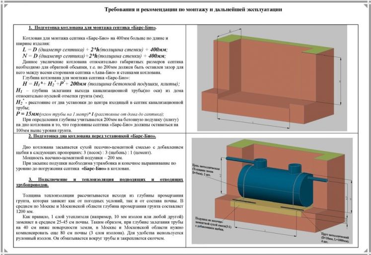 Схема монтажа Барс Био 13 (d=1,25)